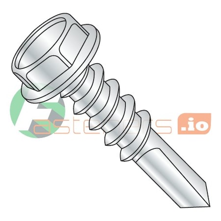 Newport Fasteners Self-Drilling Screw, 5/16" x 3 in, Zinc Plated Steel Flange Hex Head External Hex Drive, 400 PK 826819